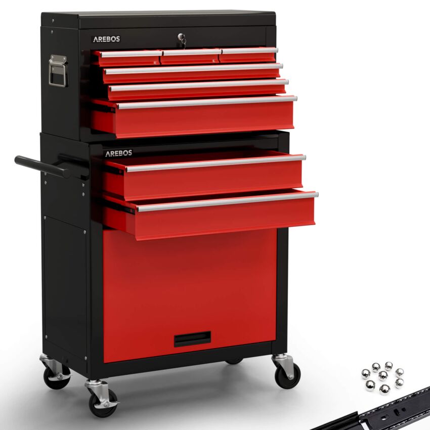 Carro de taller - 9 compartimentos - Bicolor