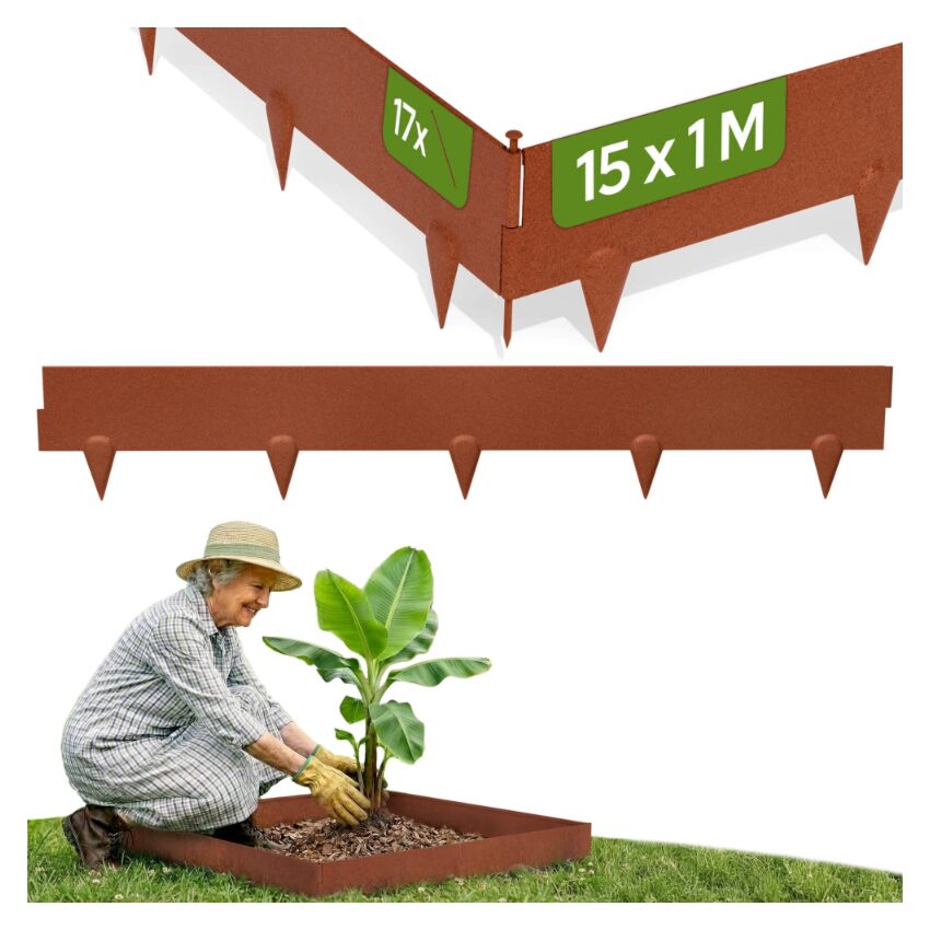 Bordura de acero corten 15 x 1 m