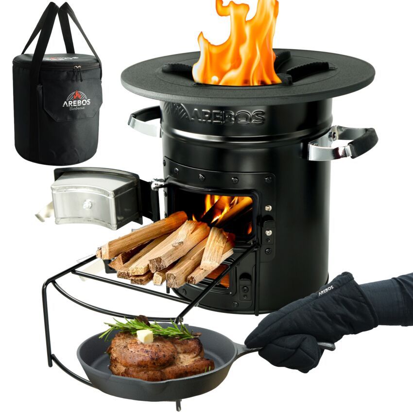 Estufa Rocket negra incl. accesorios