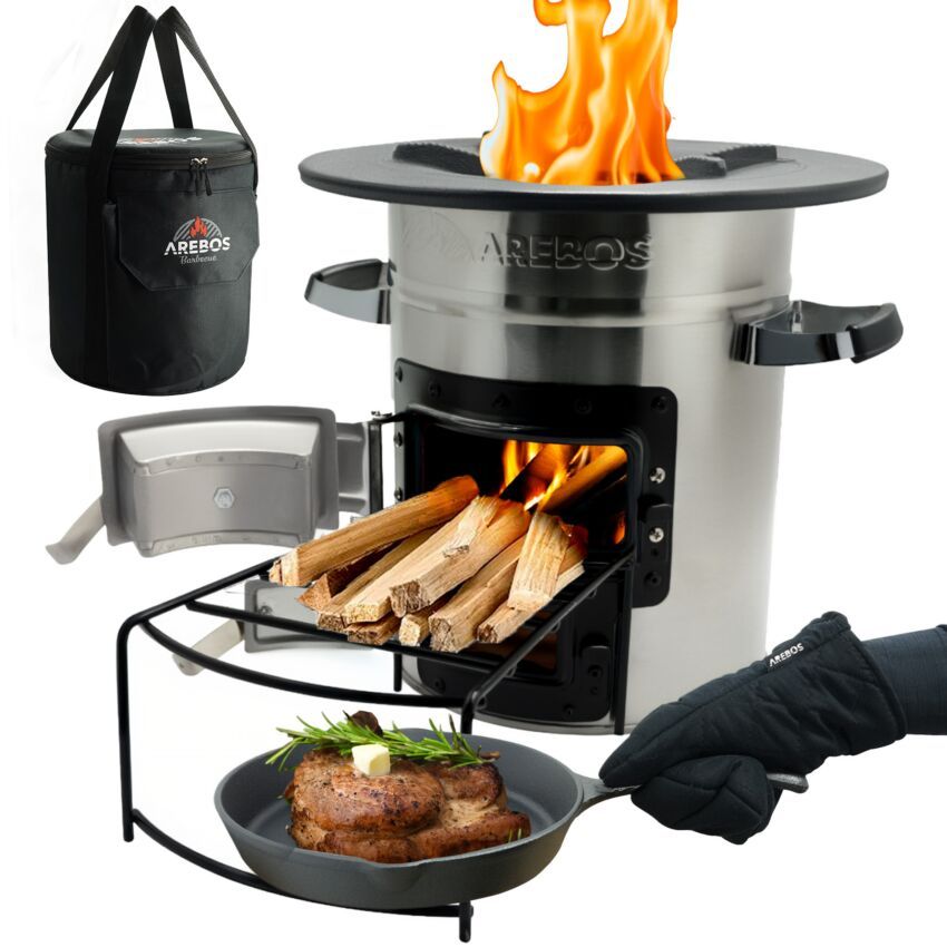 Estufa Rocket plata incl. accesorios